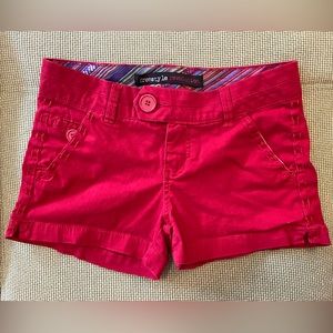 Juniors size 3 red shorts